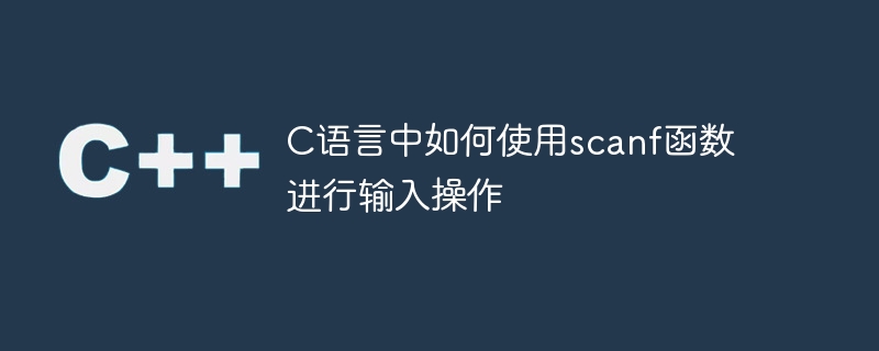 c语言中如何使用scanf函数进行输入操作
