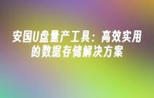 安国U盘量产工具:高效实用的数据存储解决方案