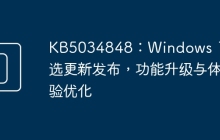 KB5034848:Windows 11 可选更新发布,功能升级与体验优化