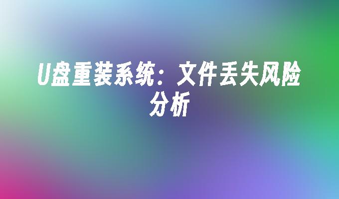 U盘重装系统:文件丢失风险分析