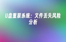 U盘重装系统：文件丢失风险分析
