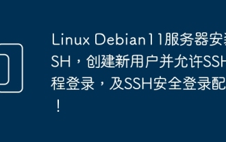 Linux Debian11服务器安装SSH,创建新用户并允许SSH远程登录,及SSH安全登录配置!