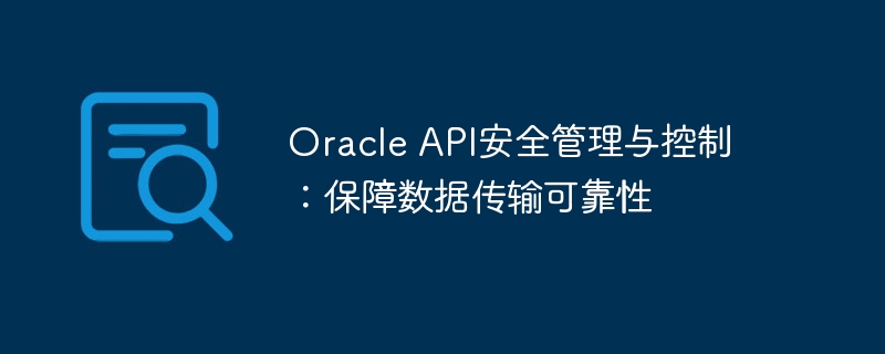oracle api安全管理与控制：保障数据传输可靠性