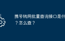 携号转网批量查询接口是什么？怎么查？