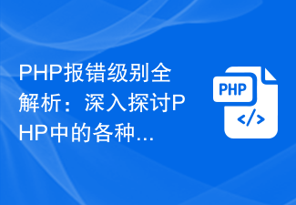 PHP エラー レベルの完全な分析: PHP のさまざまなエラー レベルについての詳細な説明