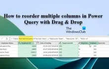 如何通过拖放在Power Query中对多列进行重新排序