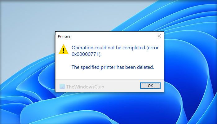 无法完成操作（错误0x0000771）打印机错误-电脑知识-
