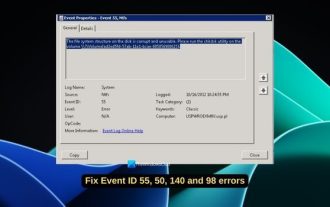 Fix event ID 55, 50, 98, 140 disk error in event viewer