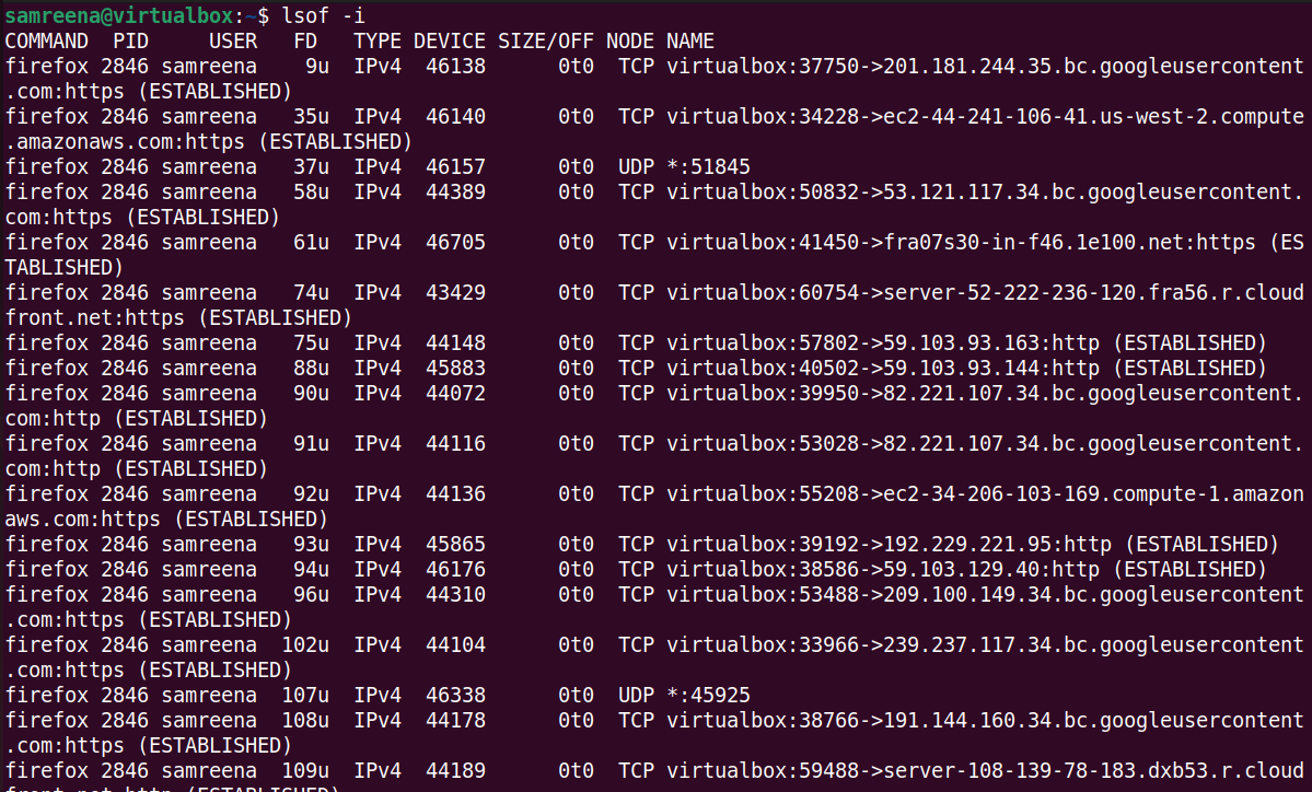 How to use LSOF to monitor ports in real time