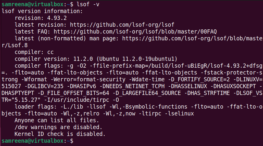 How to use LSOF to monitor ports in real time