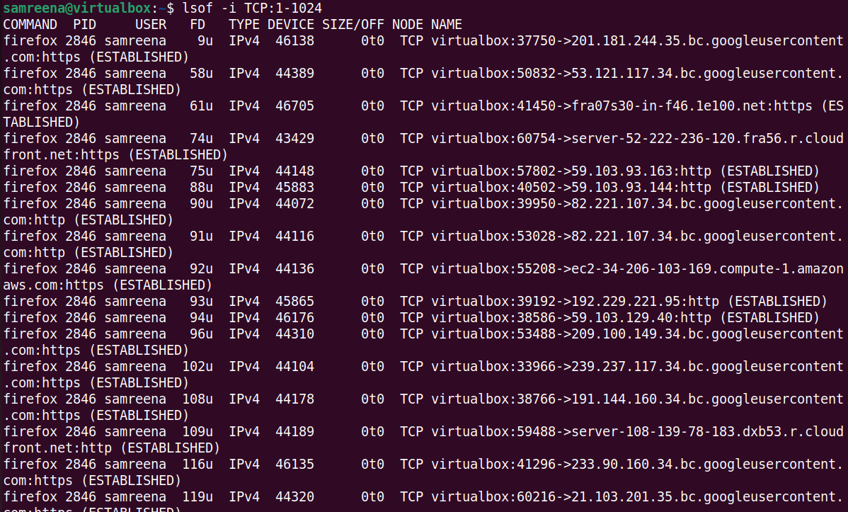 How to use LSOF to monitor ports in real time