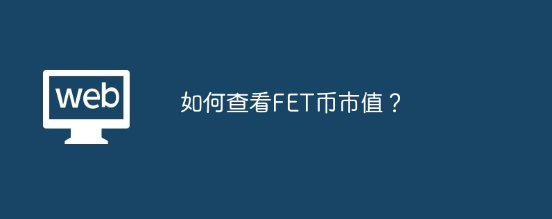 如何查看FET币市值？