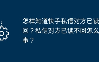 Kuaishou 개인 메시지의 수신자가 다시 읽혀지지 않았는지 어떻게 알 수 있나요? 상대방이 비공개 메시지를 읽을 수 없으면 어떻게 되나요?
