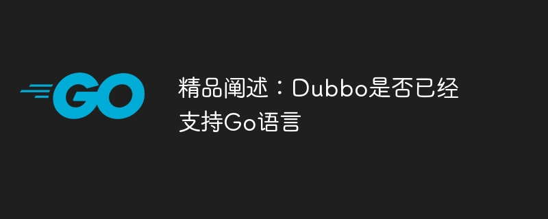 素晴らしい説明: Dubbo はすでに Go 言語をサポートしていますか?