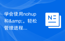 学会使用nohup和&，轻松管理进程