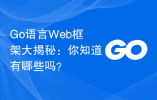 Go语言Web框架大揭秘：你知道有哪些吗？