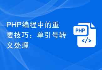 Important tips in PHP programming: single quote escaping processing