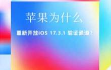 苹果为什么会重新开放iOS 17.3.1 验证通道？