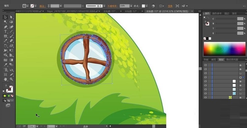 How to create a vector illustration of a forest cabin using AI