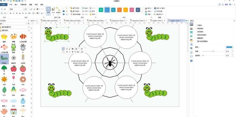 Design method of spider shape diagram in Edraw flow chart making software