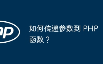PHP 함수에 매개변수를 전달하는 방법은 무엇입니까?
