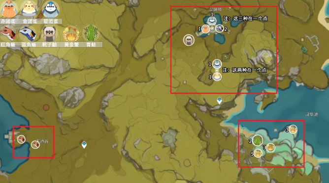 Distribution location of small animals in Genshin Impact