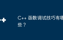 C++ 函数调试技巧有哪些？