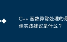 C++ 函数异常处理的最佳实践建议是什么?