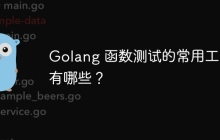 Golang 函数测试的常用工具有哪些？