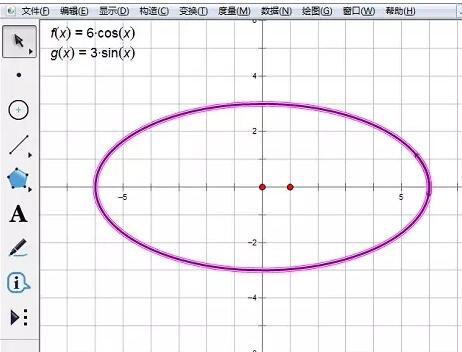 The operation content of drawing ellipse parametric equations on the geometric sketchpad