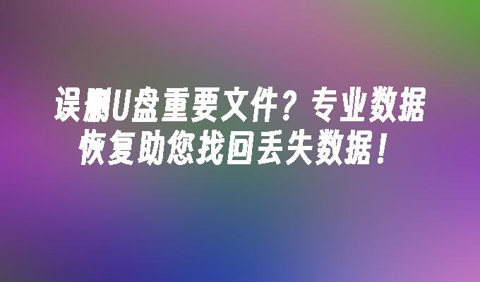 誤刪U盤重要文件？專業資料恢復助您找回遺失資料！