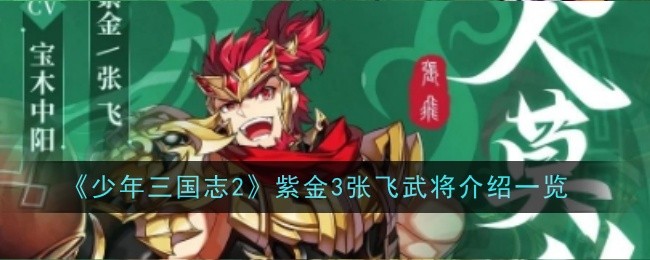 《少年三国志2》紫金3张飞武将介绍一览