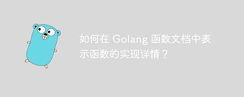 如何在 Golang 函数文档中表示函数的实现详情？