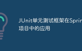 Application of JUnit unit testing framework in Spring projects