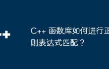 C++ 函数库如何进行正则表达式匹配?