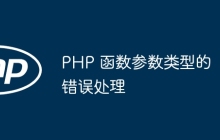 PHP 函数参数类型的错误处理