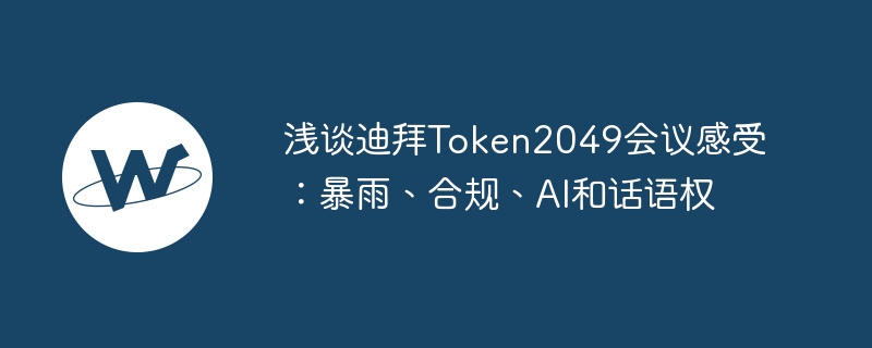 浅谈迪拜token2049会议感受：暴雨、合规、ai和话语权