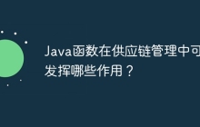Java函数在供应链管理中可以发挥哪些作用?