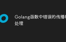 Golang函数中错误的传播和处理