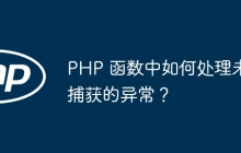PHP 函数中如何处理未捕获的异常?