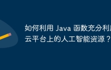 如何利用 Java 函数充分利用云平台上的人工智能资源？