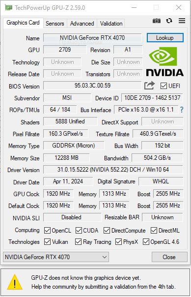 采用 AD103 核心的英伟达 RTX 4070 显卡现身：551.86 版驱动开始支持
