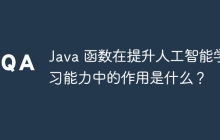 Java 函数在提升人工智能学习能力中的作用是什么？