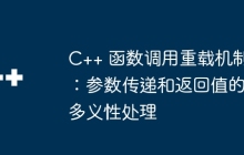 C++ 函数调用重载机制：参数传递和返回值的多义性处理