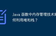 Java 函数中内存管理技术如何利用堆和栈？