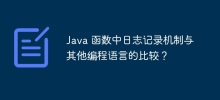 Java 함수의 로깅 메커니즘은 다른 프로그래밍 언어와 어떻게 비교됩니까?