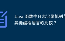 Java 函数中日志记录机制与其他编程语言的比较？