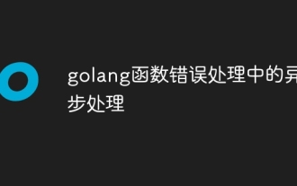 Traitement asynchrone dans la gestion des erreurs de la fonction Golang
