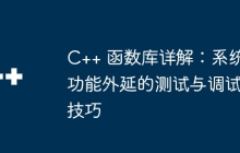 C++ 函数库详解：系统功能外延的测试与调试技巧