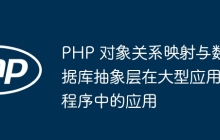 PHP 对象关系映射与数据库抽象层在大型应用程序中的应用